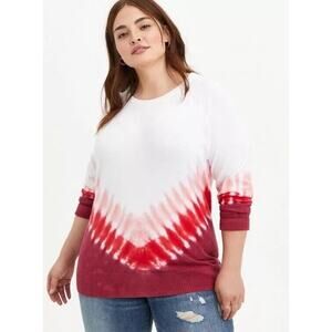 Torrid 3X‎ Pink Ombre Sweater Lightweight Knit Tie Dye Pullover